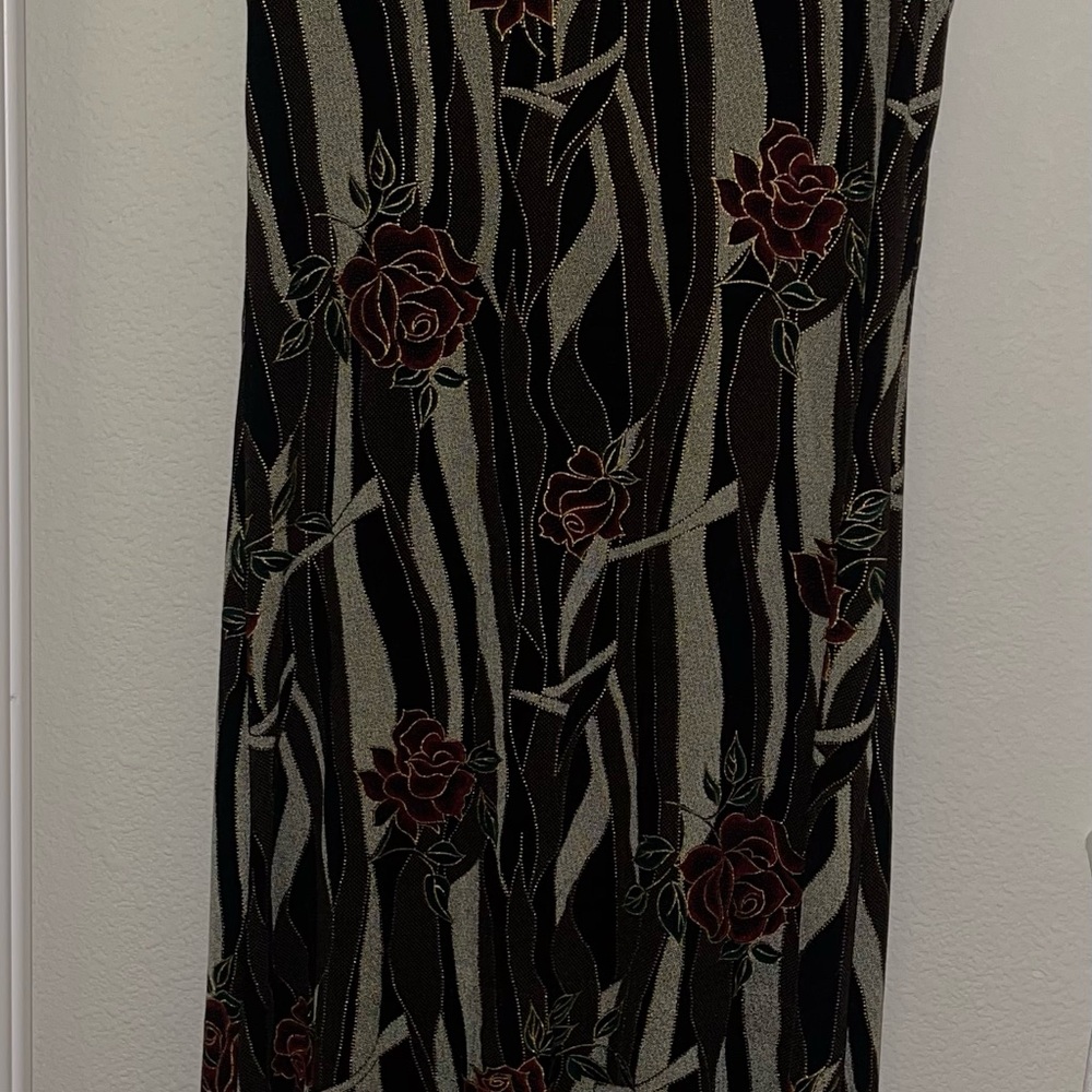 Floral Patterned Dress with Red Roses